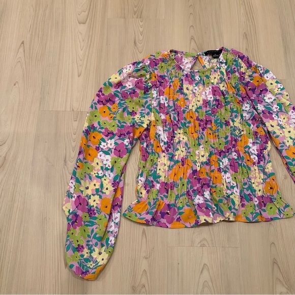 SANCTUARY Nordstrom brand Get together floral smocked top - Picture 3 of 6